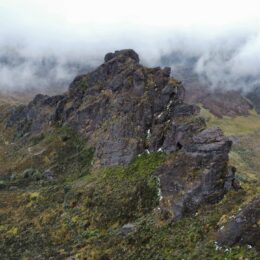 Misty rocky mountain terrain in Ecuador